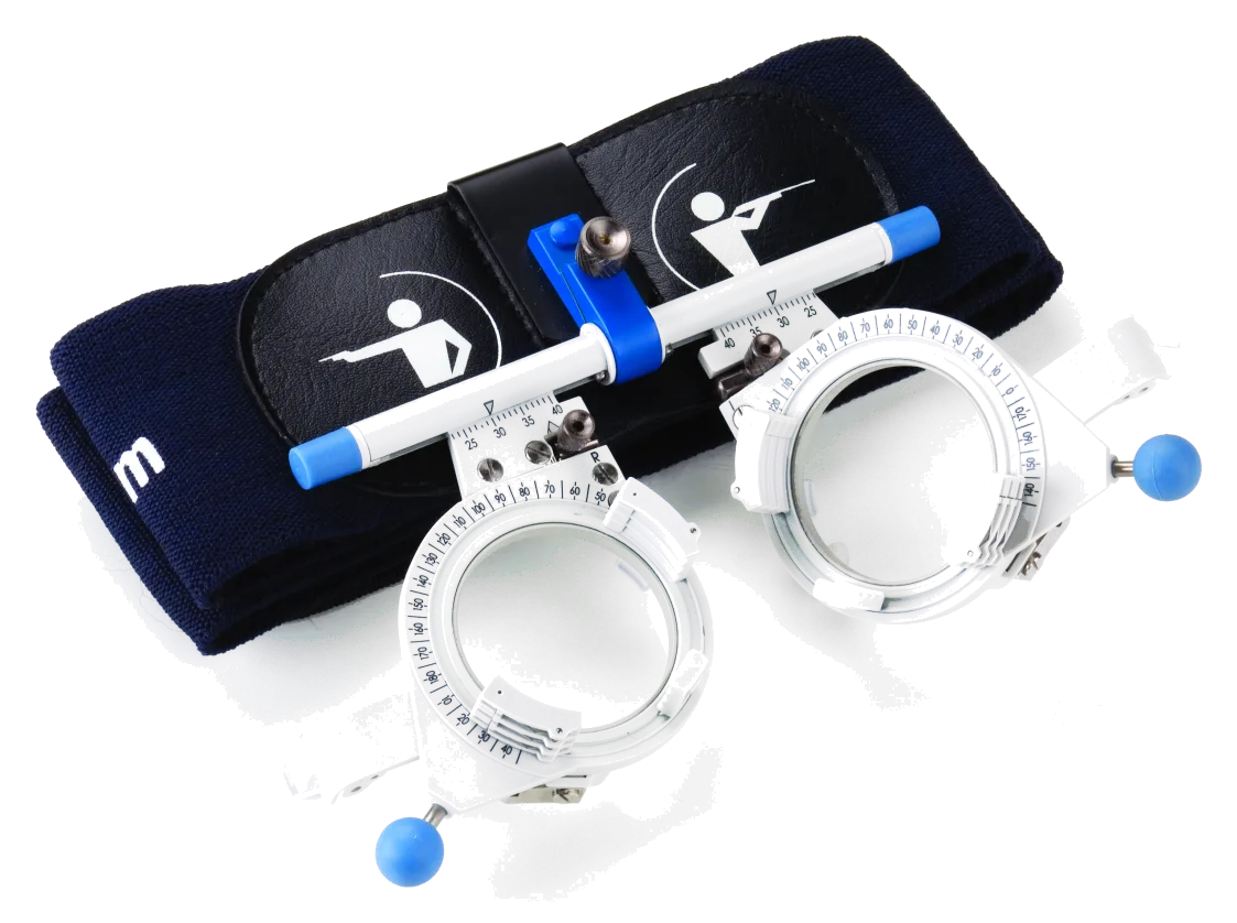 Probierbrille mit Stirnband für die Anpassung der Schießbrille